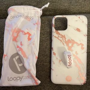 iPhone 11 Pro Max Rose Gold Metallic Marble phone case